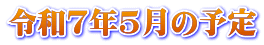 令和7年5月の予定
